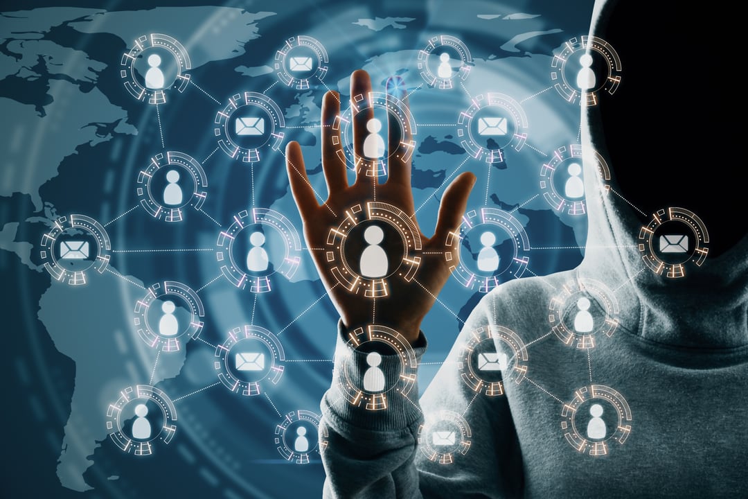 A hacker targeting identities online