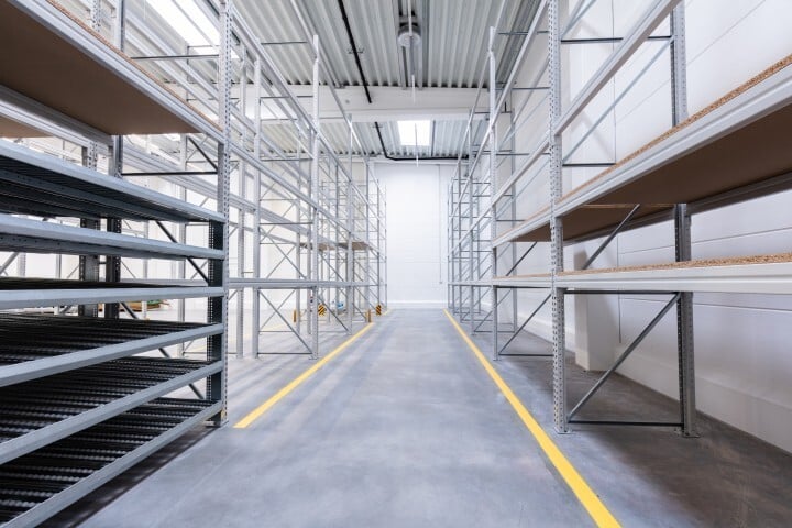 Empty warehouse shelves COVID
