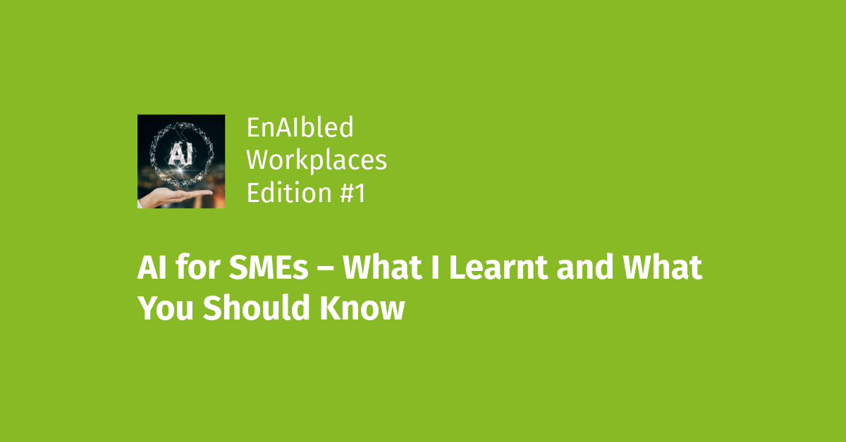 AI for SMEs – What I Learnt and What You Should Know